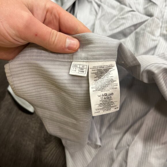 Brooks Brothers 346 Dress Shirt Button Grey‎ 17-2/3 Preppy Business XL - Picture 5 of 10
